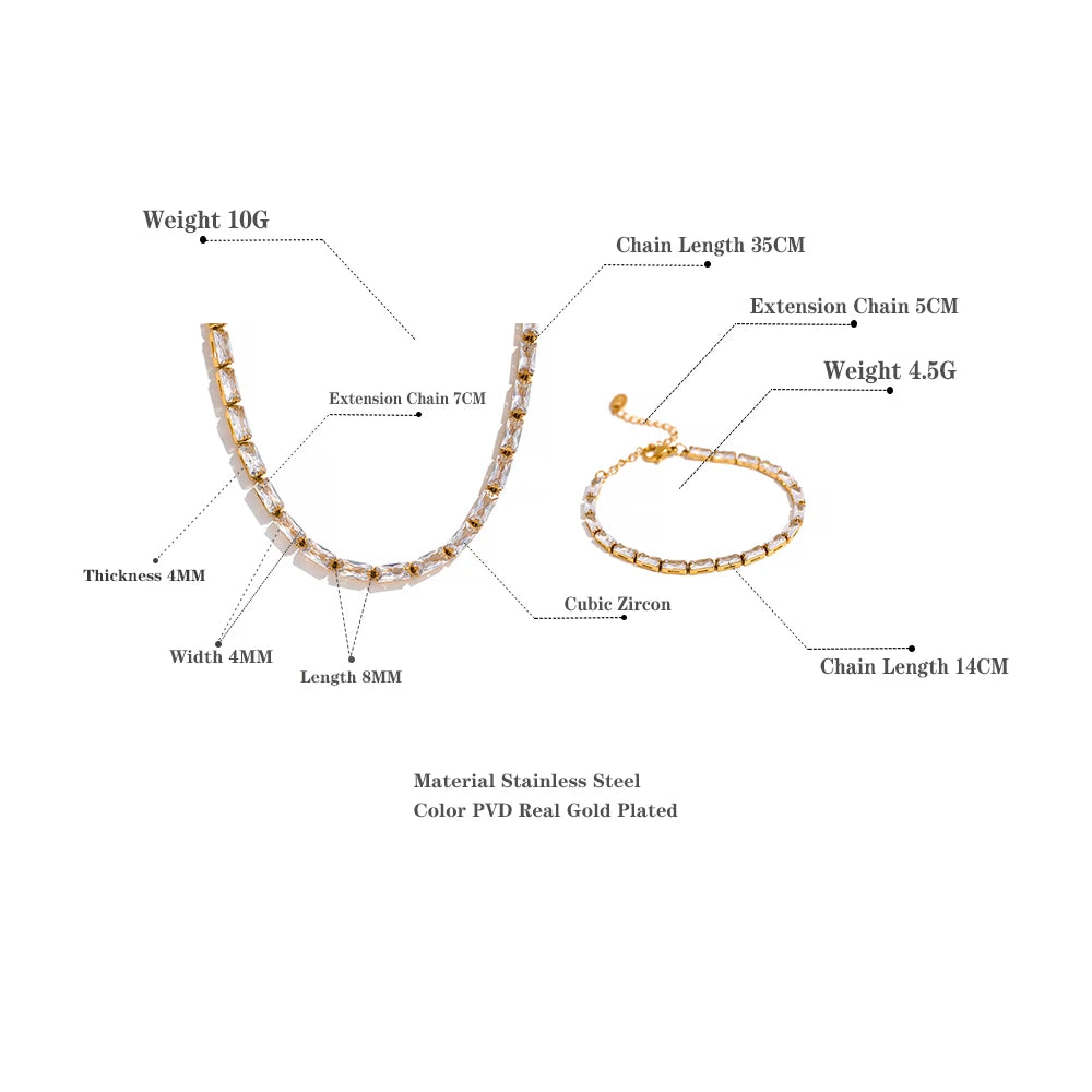 White Cubic Zirconia Necklace - Wedding Necklace White Cubic Zirconia Necklace - Wedding Necklace
